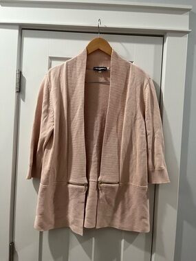 Karl Lagerfeld Paris Medium Pale Pink Cardigan with Front Zippers